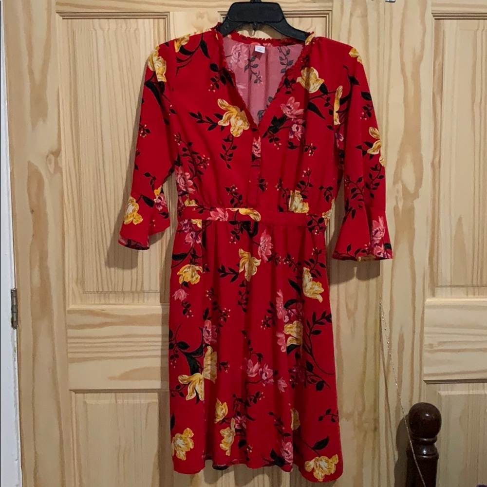 Red Floral Dress